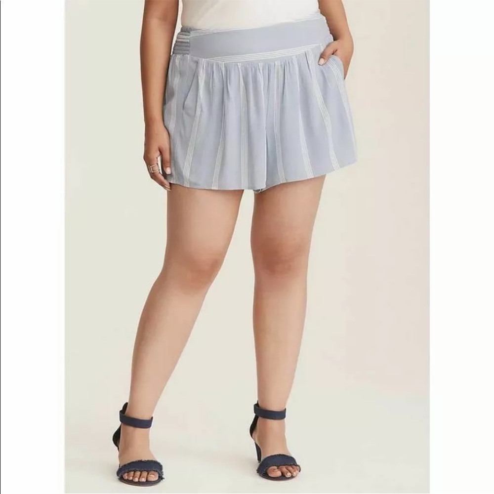 Torrid Shorts Striped Gauze Flowy Smocked 1X